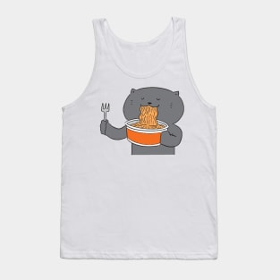 Cat Eating Spaghetti Tank Top